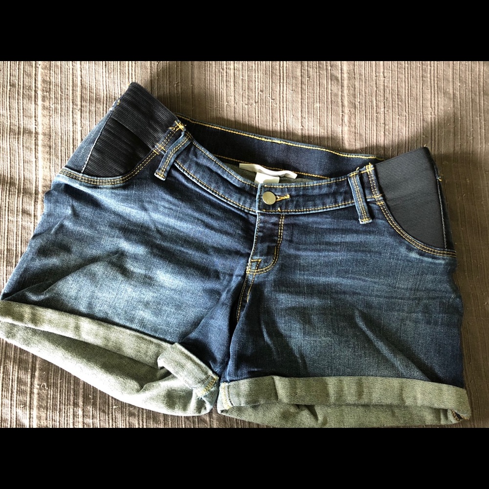Maternity Inset Panel Denim Shorts